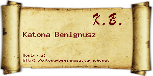 Katona Benignusz névjegykártya